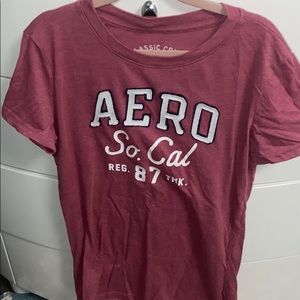 dark pink short sleeve shirt